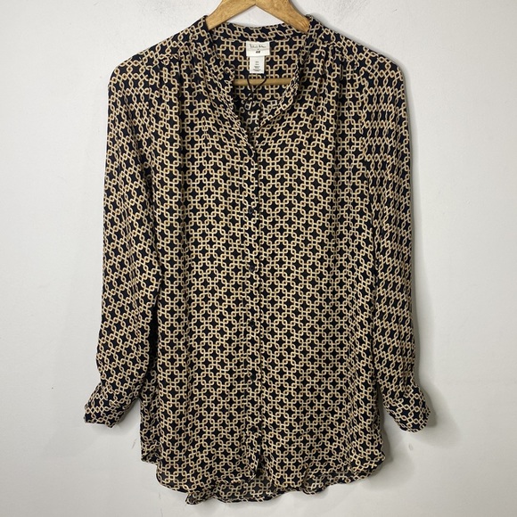 H&M x Richard Allan Black & Gold Geometric Print Blouse size 6 - Picture 3 of 7